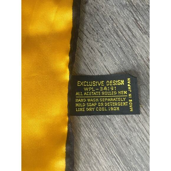 Vintage Scarf Wrap Square Geometric 31” Yellow Retro Career Multi-functional - Picture 3 of 8